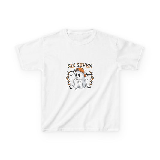 Kids Halloween Ghost T-Shirt, Cute Kids Tee, Halloween Costume, Gift for 6-7 Year Olds, Fun Fall Apparel, Kids Ghost Shirt